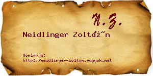 Neidlinger Zoltán névjegykártya