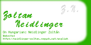 zoltan neidlinger business card